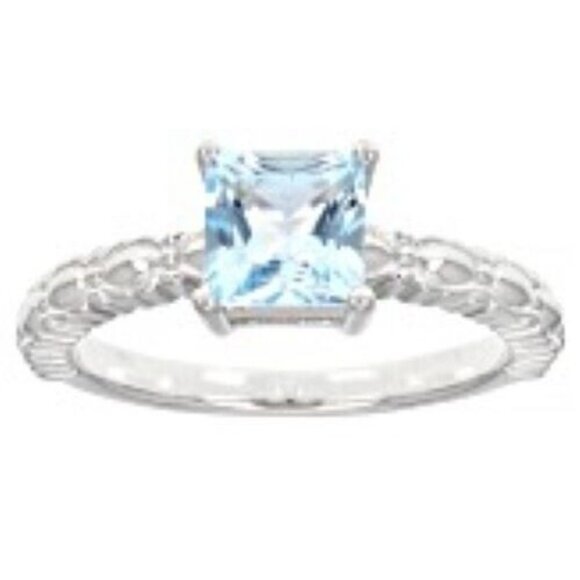 Unbranded Jewelry - Sky Blue Topaz Rhodium Over Sterling Silver Ring 1.26ct Size 8